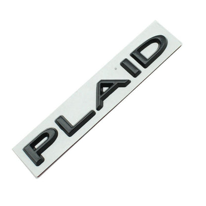 Plaid Letter Logo sticker for Tesla Model 3/Y/X/S