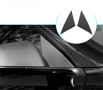 Real Dry Carbon Fiber A-Pillar Accent Overlays for Model 3 / Y