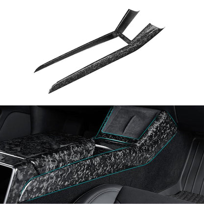 Real Dry Carbon Fiber Center Console Combo Side Panel & Charging Pad Overlay for Model 3 Highland & New Model Y