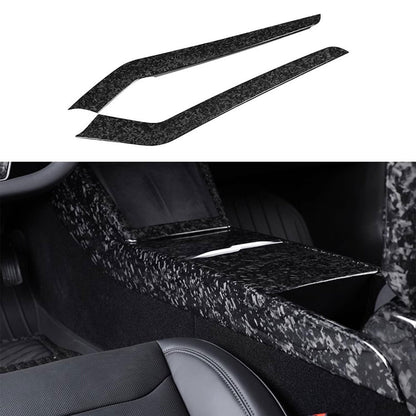 Real Dry Carbon Fiber Center Console Side Panel Overlays for Model 3 Highland & New Model Y (2 Pieces)