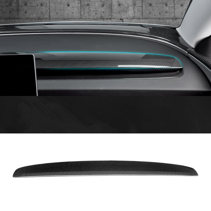 Real Dry Carbon Fiber Dash Cover Overlay for Model 3 Highalnd & New Model Y