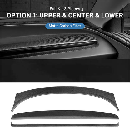 TESERY Real Dry Carbon Fiber Dashboard Cover Overlay for Model 3 Highland / Model Y Juniper