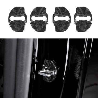 Real Dry Carbon Fiber Door Lock Cover for Tesla Model 3 & Model Y