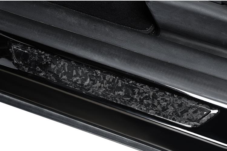 Real Dry Carbon Fiber Door Sill Strip Overlay for Model 3/Y