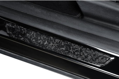 Real Dry Carbon Fiber Door Sill Strip Overlay for Model 3/Y