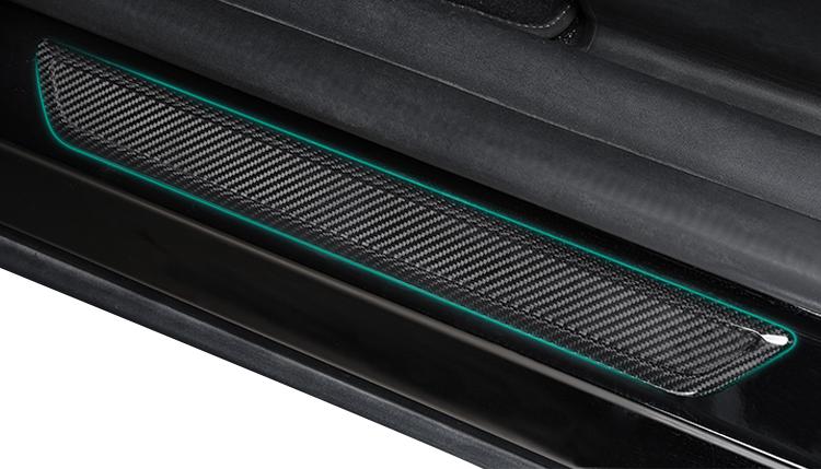 Real Dry Carbon Fiber Door Sill Strip Overlay for Model 3/Y