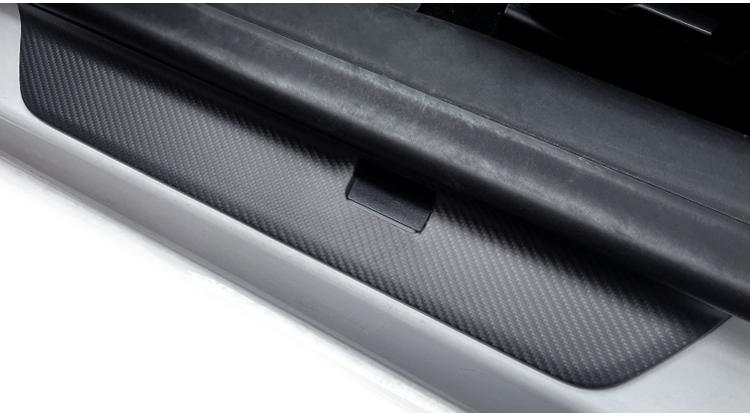 Real Dry Carbon Fiber Door Sill Strip Overlay for Model 3/Y