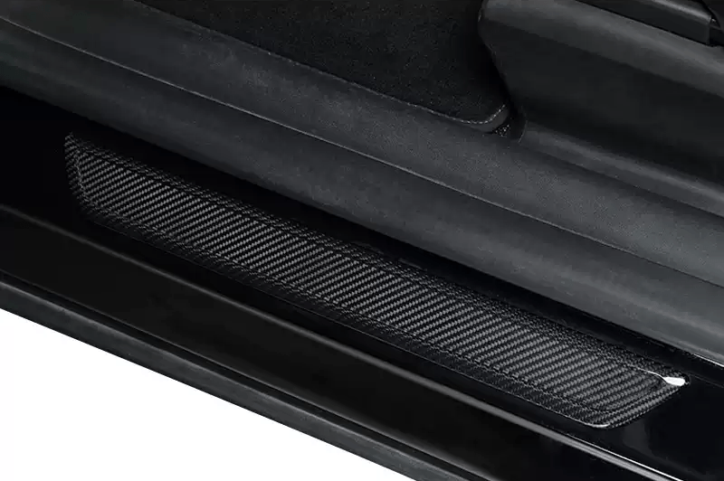 Real Dry Carbon Fiber Door Sill Strip Overlay for Model 3/Y