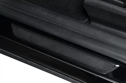 Real Dry Carbon Fiber Door Sill Strip Overlay for Model 3/Y
