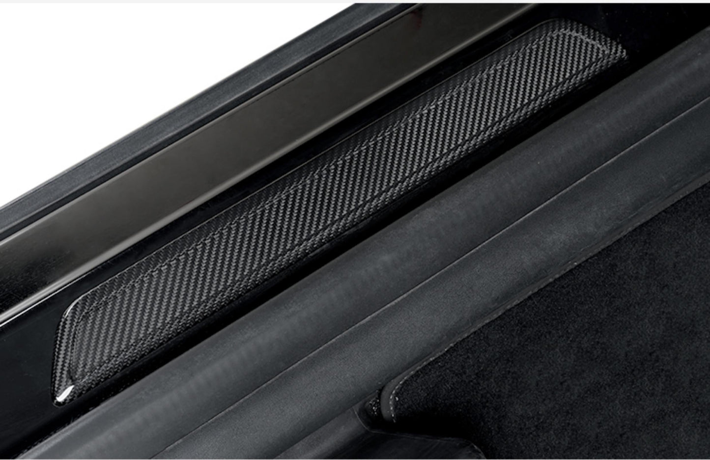 Real Dry Carbon Fiber Door Sill Strip Overlay for Model 3/Y