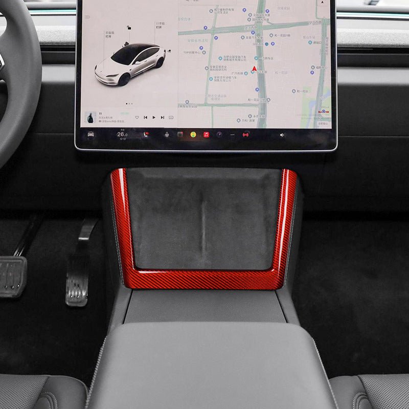 Real Dry Carbon Fiber Wireless Charging Frame for New Model Y & Model 3 Highland