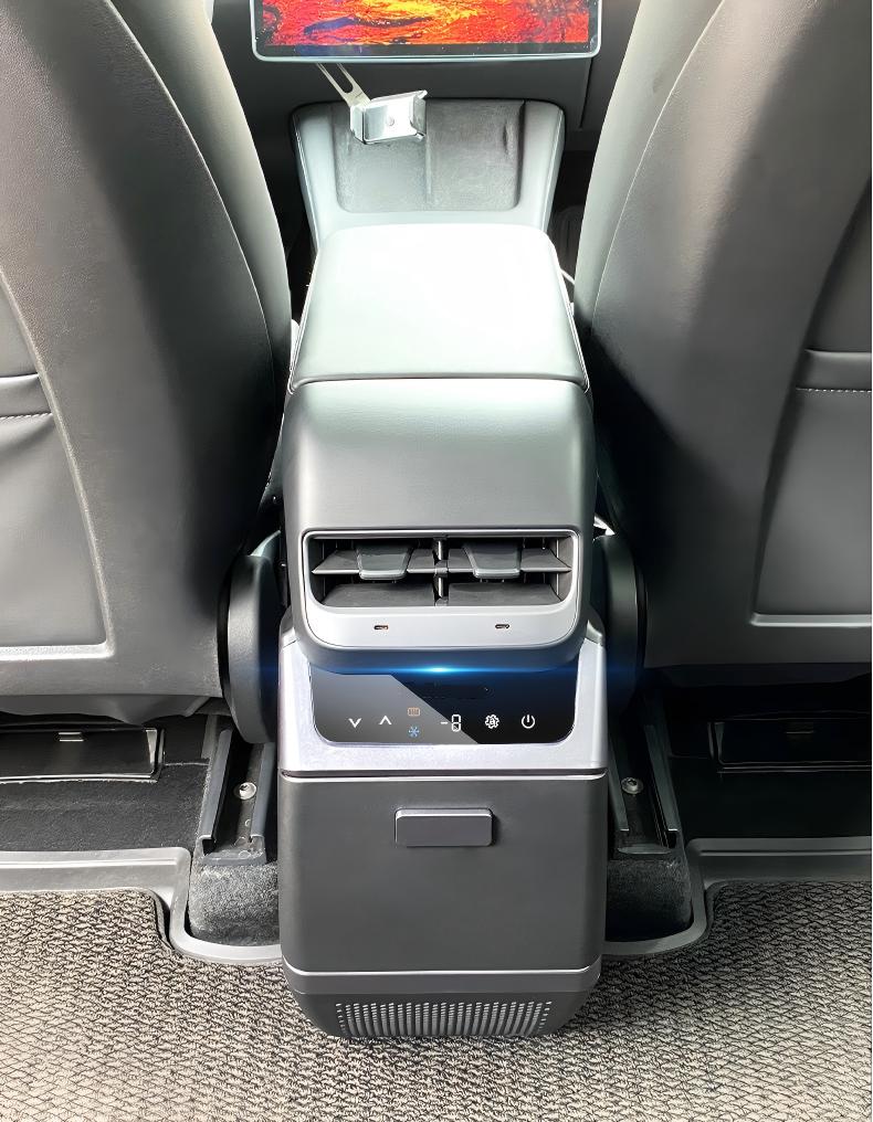Rear armrest box on-board refrigerator for Tesla Model Y