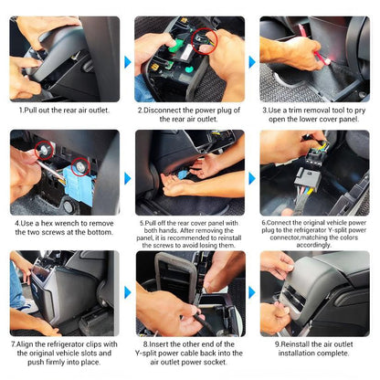 Rear armrest box on-board refrigerator for Tesla Model Y