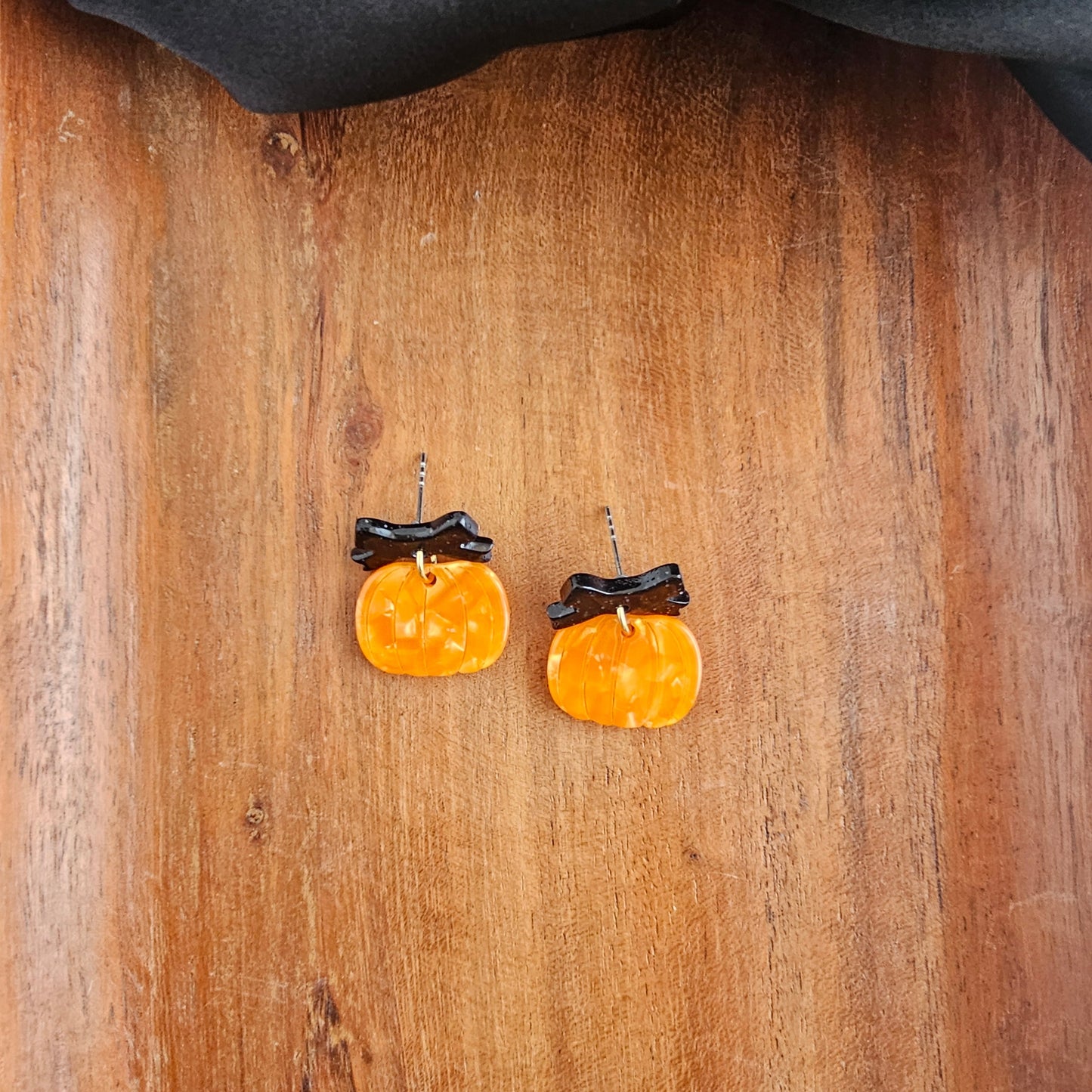 Bow Pumpkin Patch Earrings - Orange