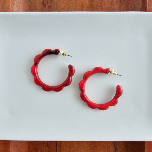 Scarlett Hoops - Crimson Red