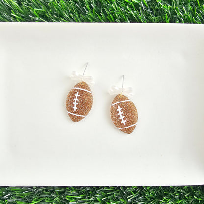 Bow Football Earrings