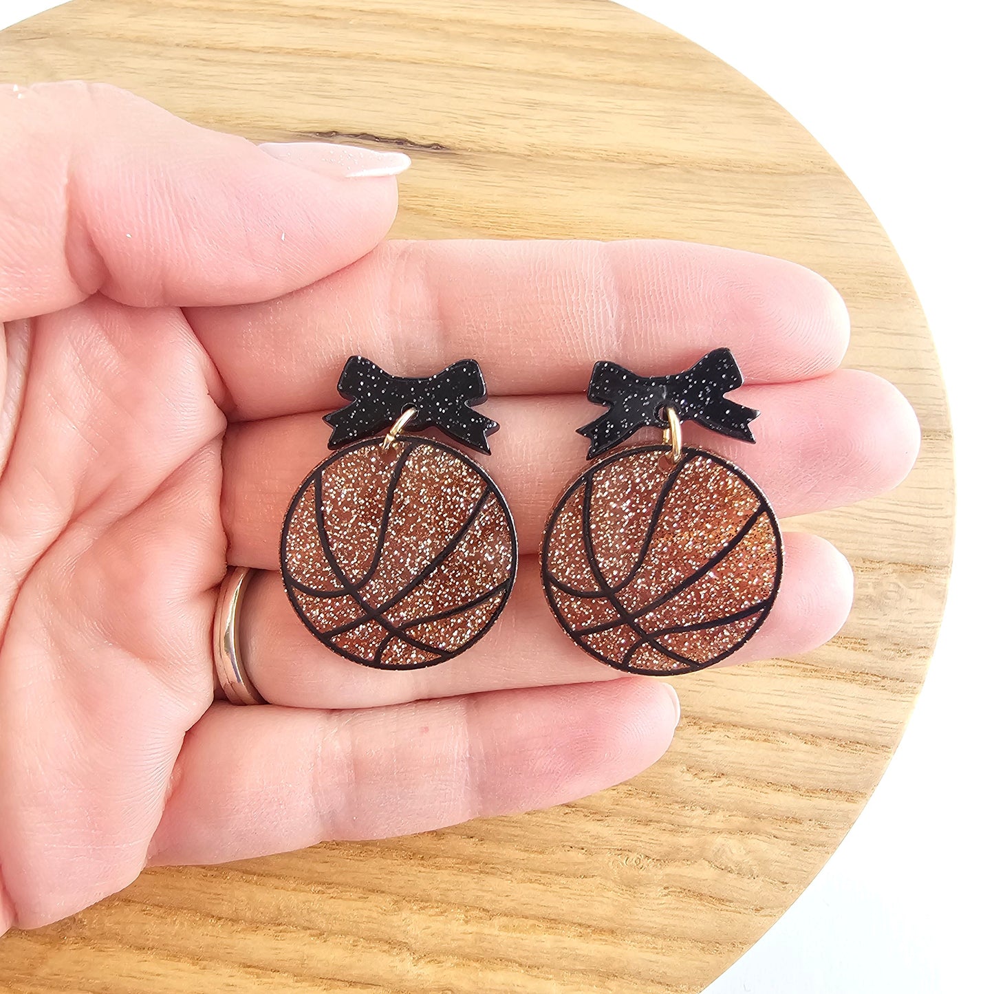 Bow Basketball Earrings