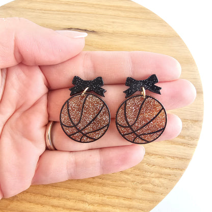 Bow Basketball Earrings