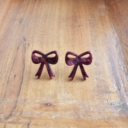 Bow Studs - Maroon