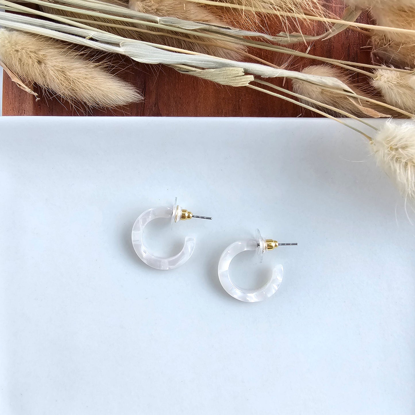 Micro Cam Mini Hoops - Cream