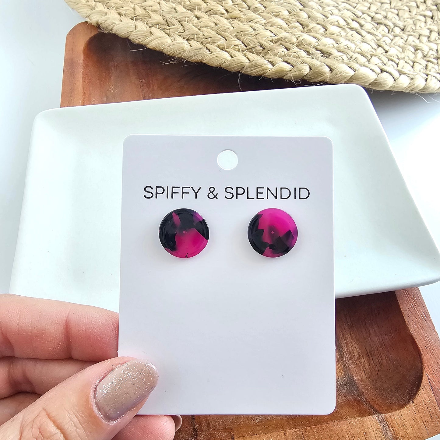 Sophie Studs - Fuchsia Tortoise