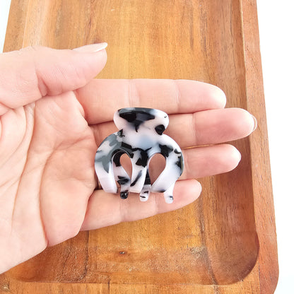 Claire Hair Claw Trio - Blue Tortoise, Snow Tortoise, and Fuchsia Tortoise