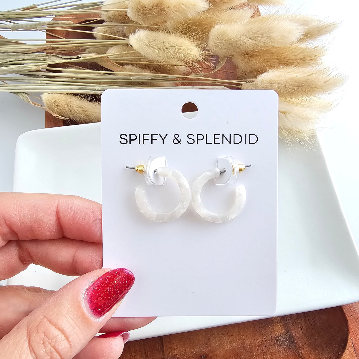 Micro Cam Mini Hoops - Cream