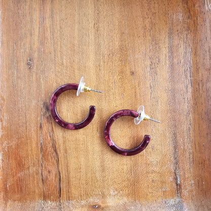 Cam Mini Hoops - Maroon