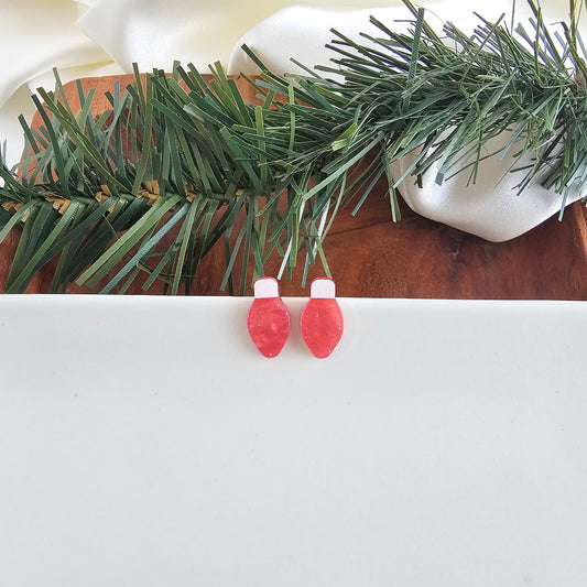 Christmas Light Studs - Red Shimmer