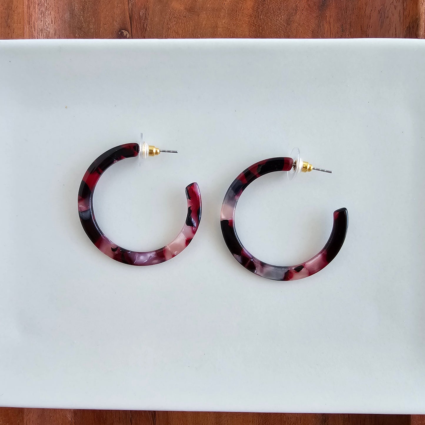 Camy Hoops - Burgundy