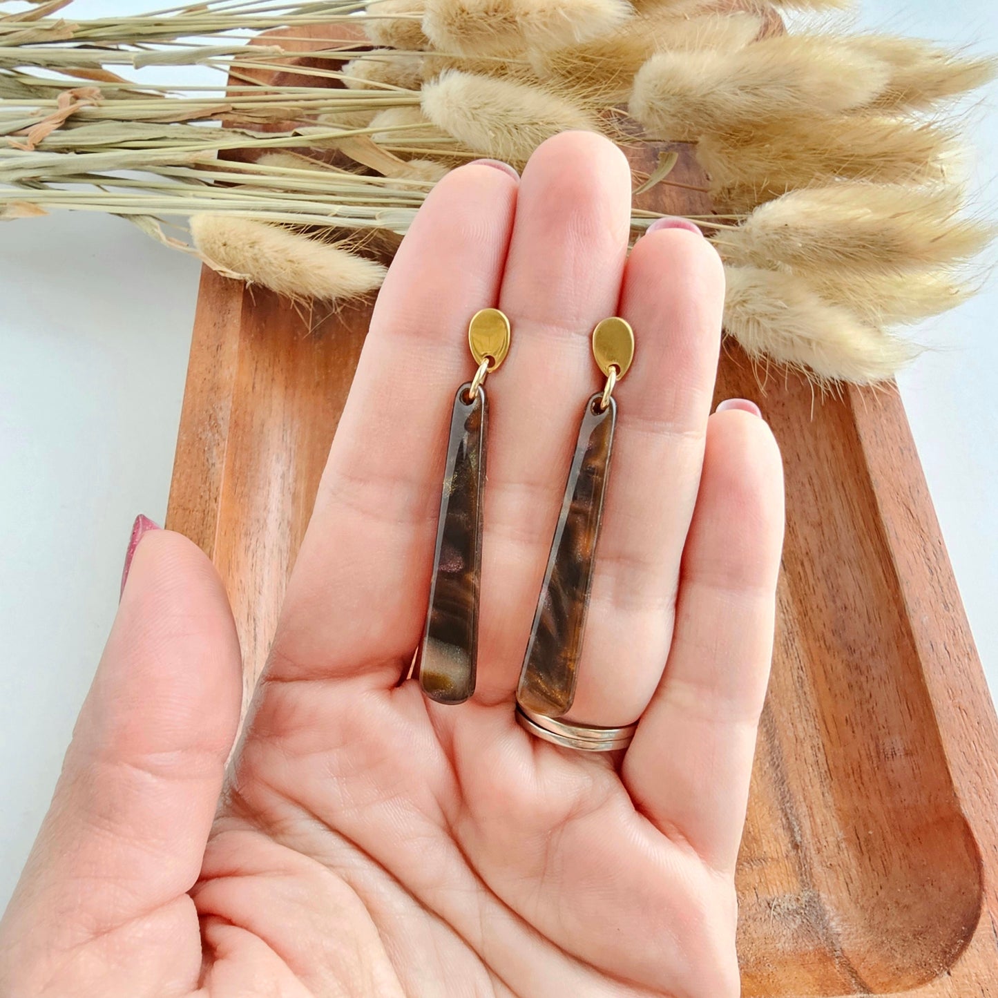 Blair Earrings - Coffee Shimmer