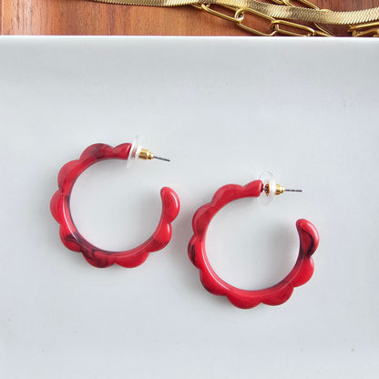 Scarlett Hoops - Crimson Red