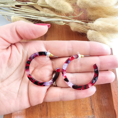 Camy Hoops - Burgundy