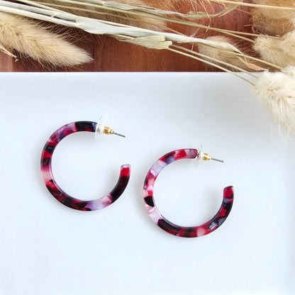 Camy Hoops - Burgundy