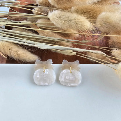 Bow Pumpkin Patch Earrings - Cashmere & Cream