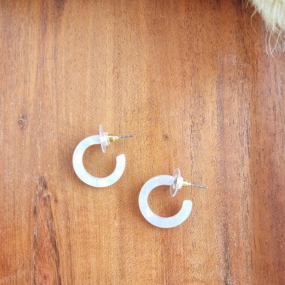 Micro Cam Mini Hoops - Cream