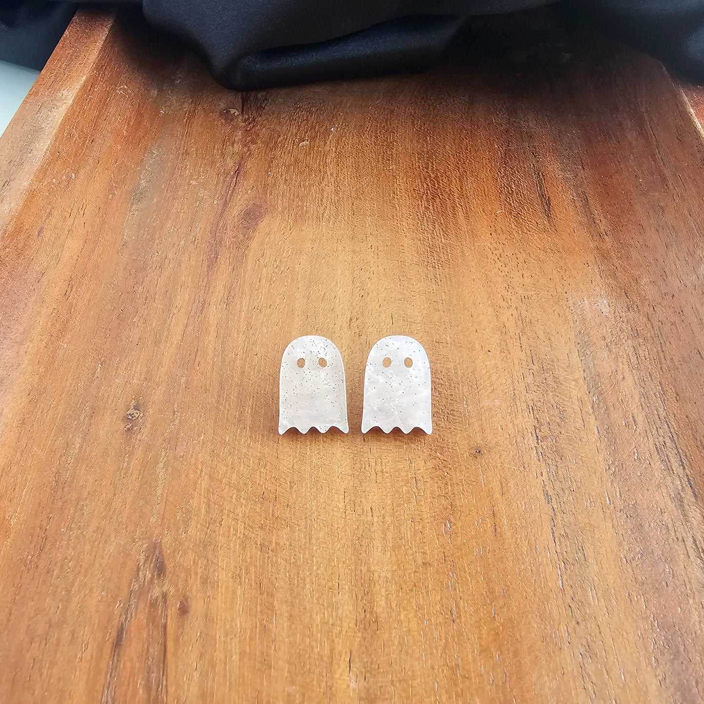 Mini Ghost Studs - Light Pink Shimmer