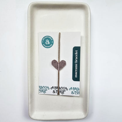 Heart Macrame Adjustable Bracelet