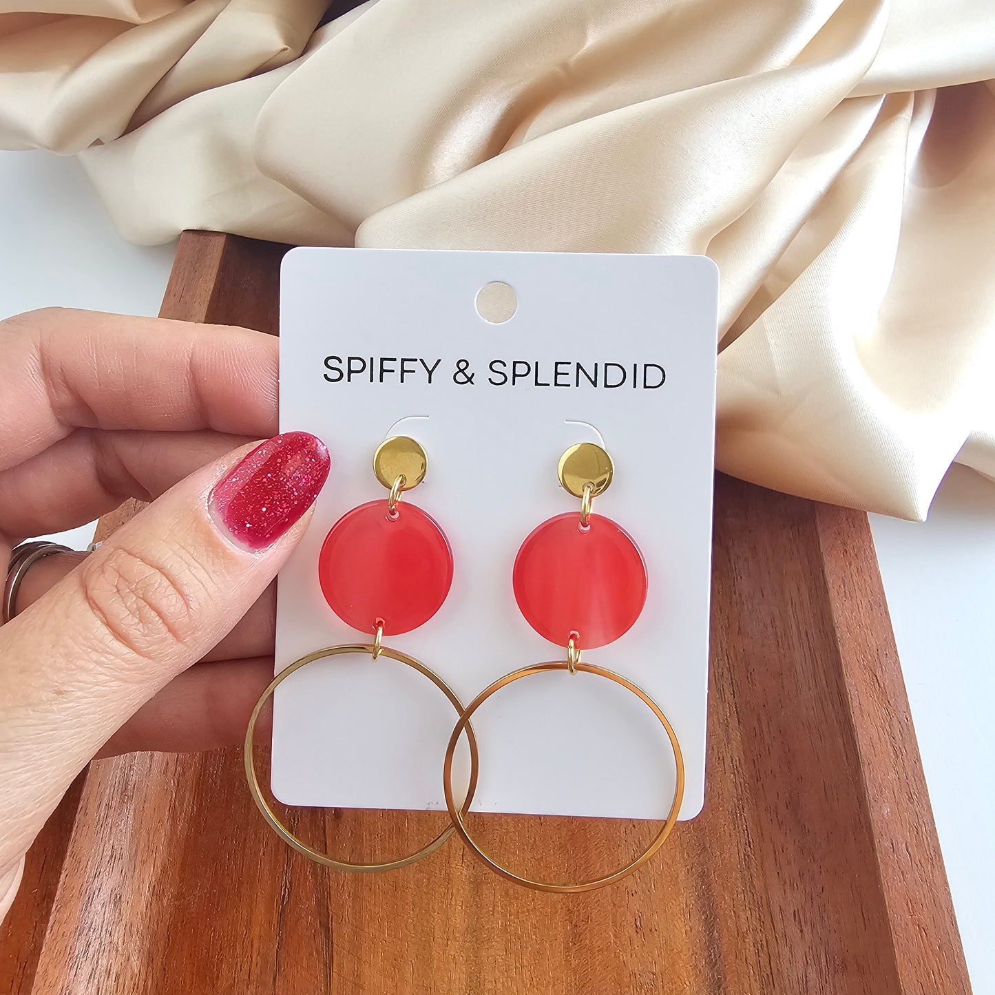 Sadie Earrings - Ruby Red