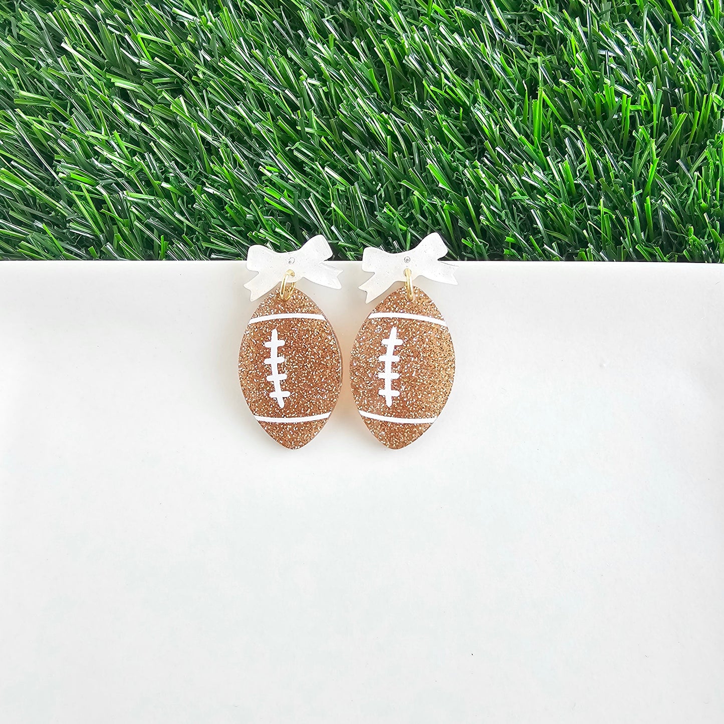 Bow Football Earrings
