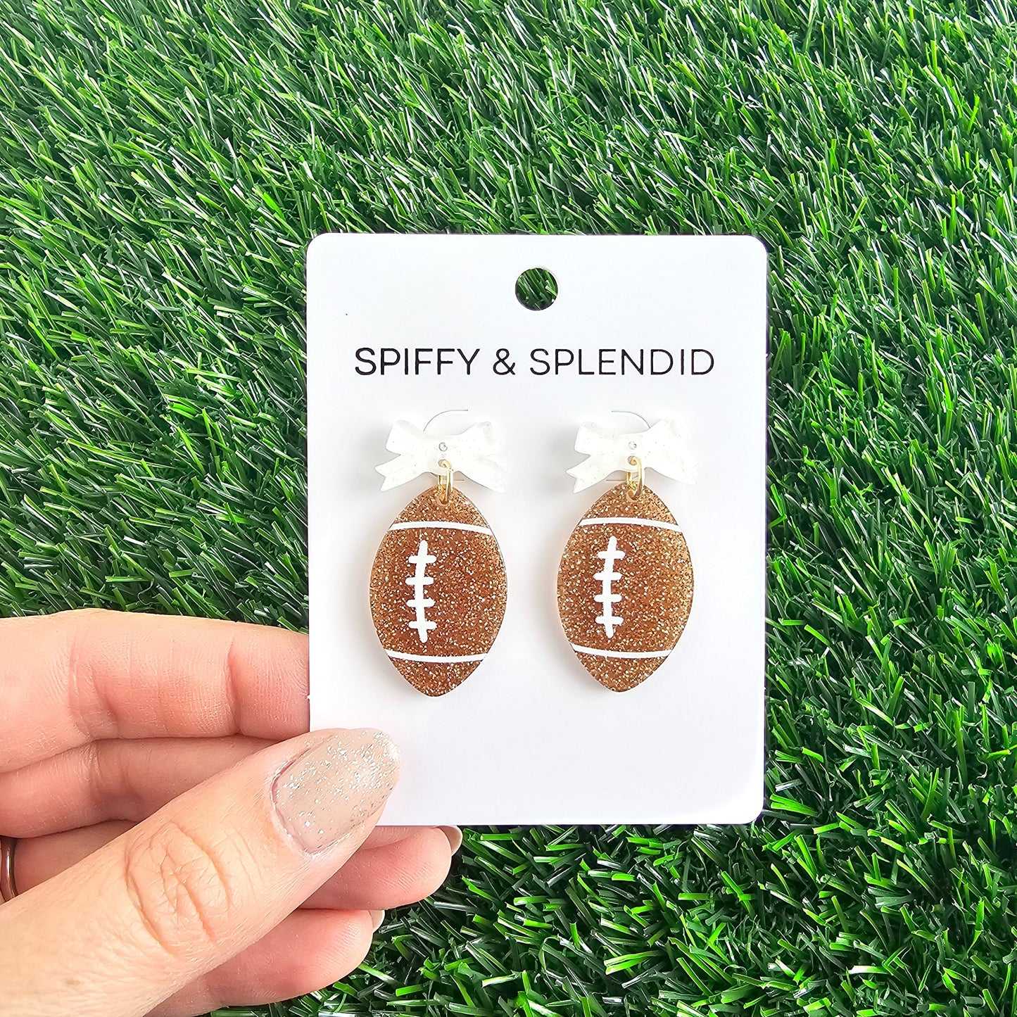 Bow Football Earrings
