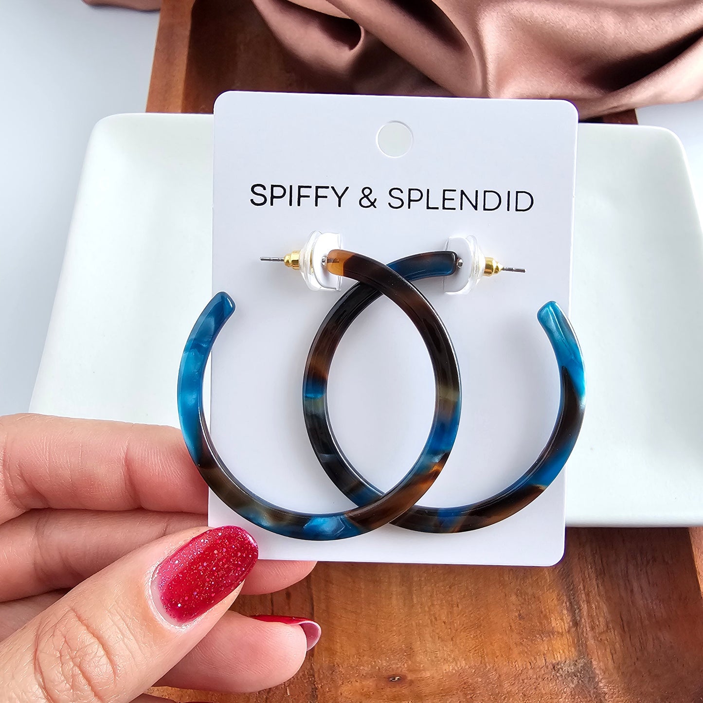 Cameron Hoops - Mocha & Blue