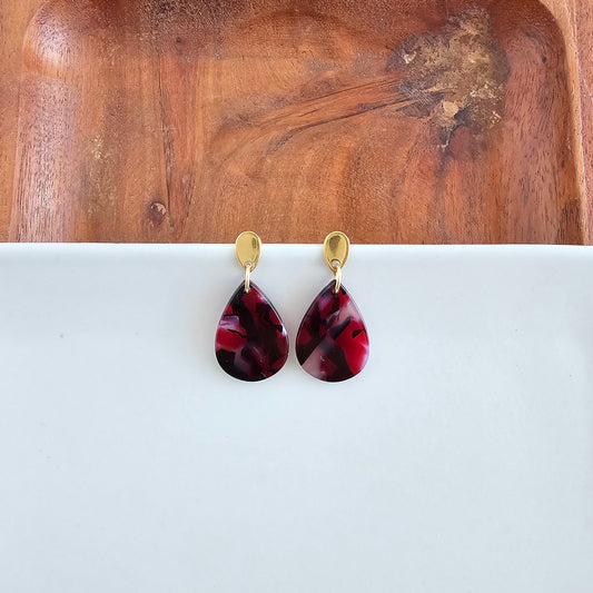 Leah Earrings - Burgundy