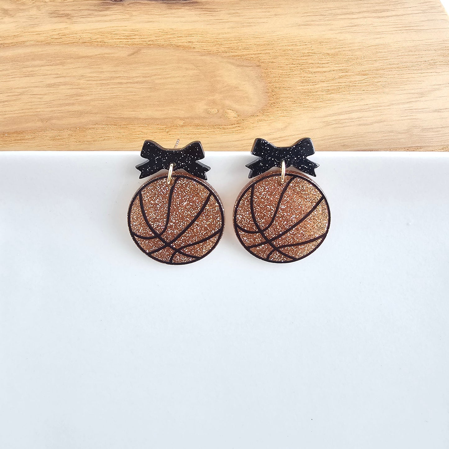 Bow Basketball Earrings