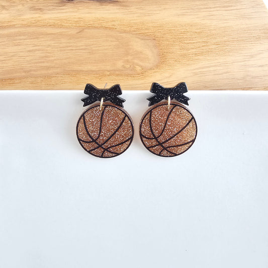 Bow Basketball Earrings
