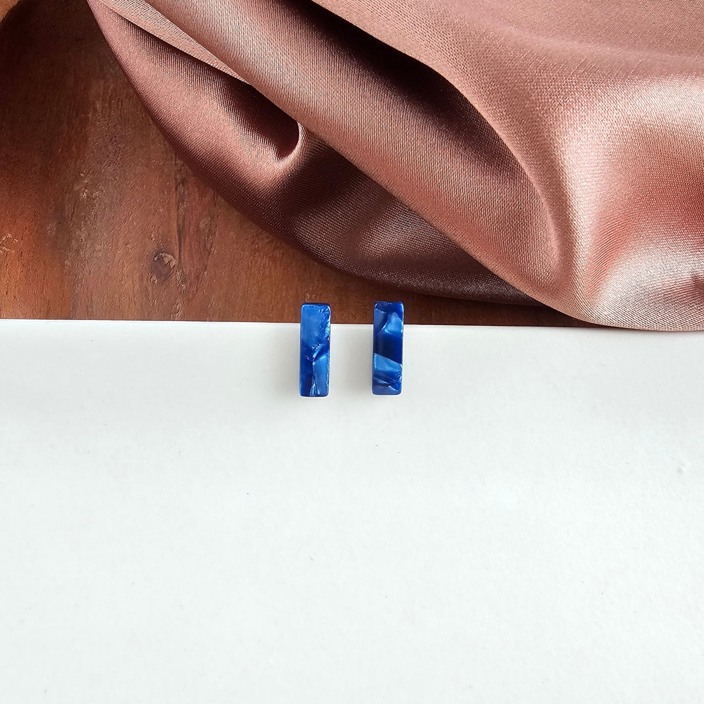 Mini Bella Bar Studs - Navy