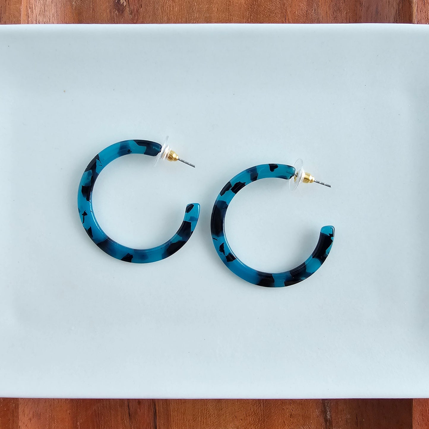 Camy Hoops - Blue Tortoise
