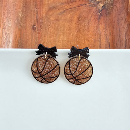 Bow Basketball Earrings