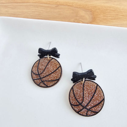 Bow Basketball Earrings