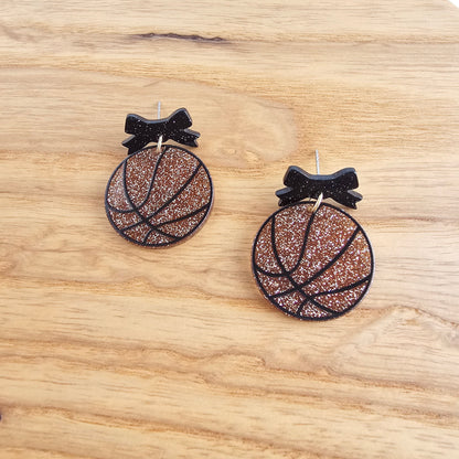 Bow Basketball Earrings